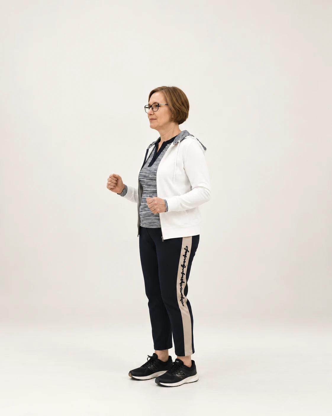 Marching in Place: keep chest tall.